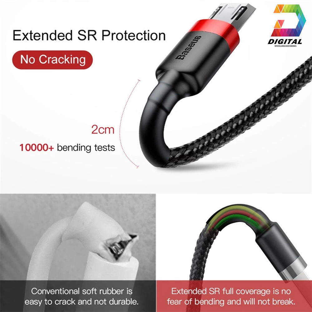 Cáp Sạc Nhanh Dài 2 Mét Baseus Cafule Cổng Micro USB Chính Hãng