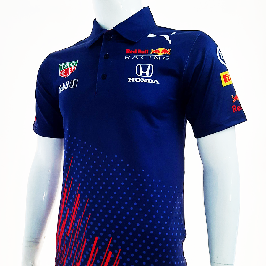 Áo thun nam có cổ tem xe RedBull