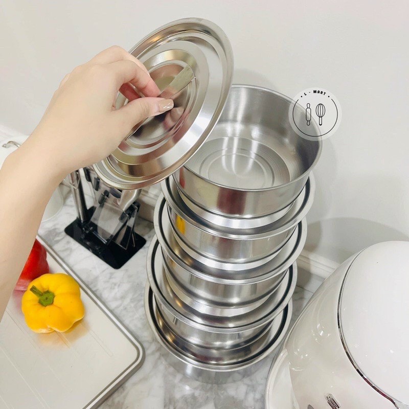 nồi,bộ nồi inox 5 cái,bộ nồi,nồi inox, Cao Cấp Có Nắp Đậy Thiết Kế Tinh Tế, Sang Trọng, Dùng Được Cho Cả Bếp Từ, Nhiều Kích Cỡ Vô Cùng Tiện Dụng