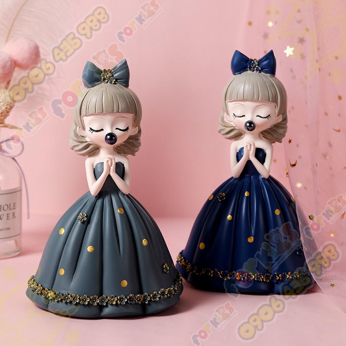 Tượng tô màu chọn mẫu, CÔNG CHÚA BONG BÓNG, size M, tượng thạch cao CAO CẤP, tô tượng (không kèm màu)