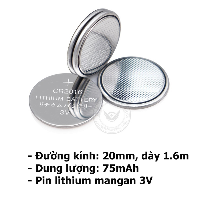 Vỉ 5 viên pin litium CR2016 3V