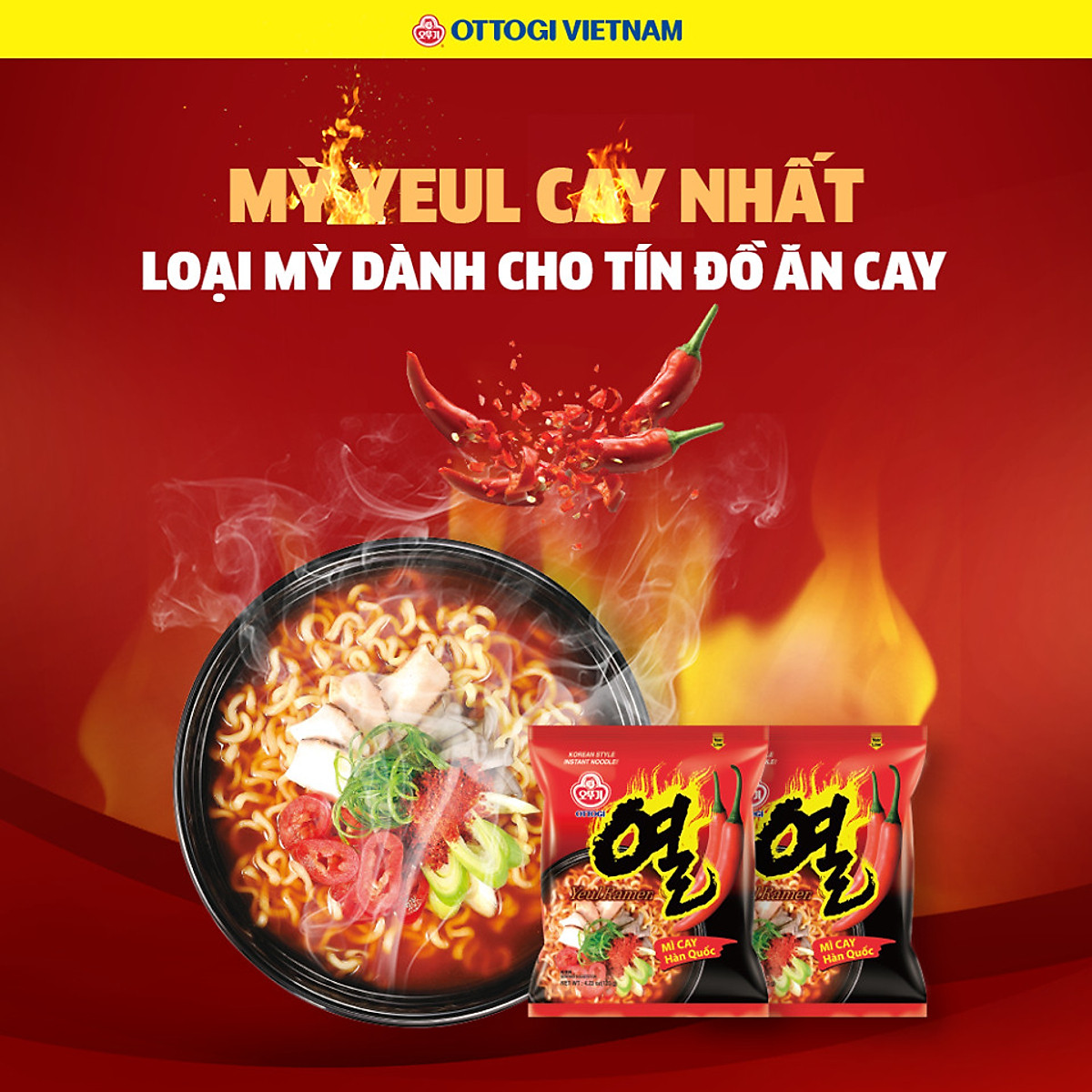 Lốc 5 Gói Mì Yeul Cay Hàn Quốc Ottogi 120gram