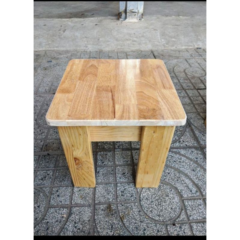 Ghế Ăn Gỗ Cao Su cao 30cm , ngồi bàn cao 45-55cm kiểu dáng đẩu