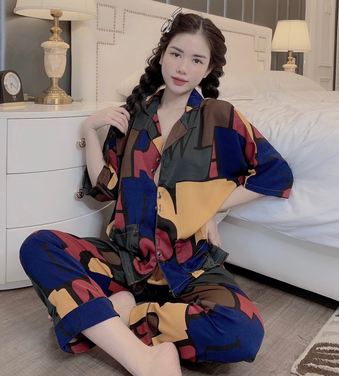 Bộ Lụa Tay Dài Cao Cấp☘️Đồ Bộ Pijama