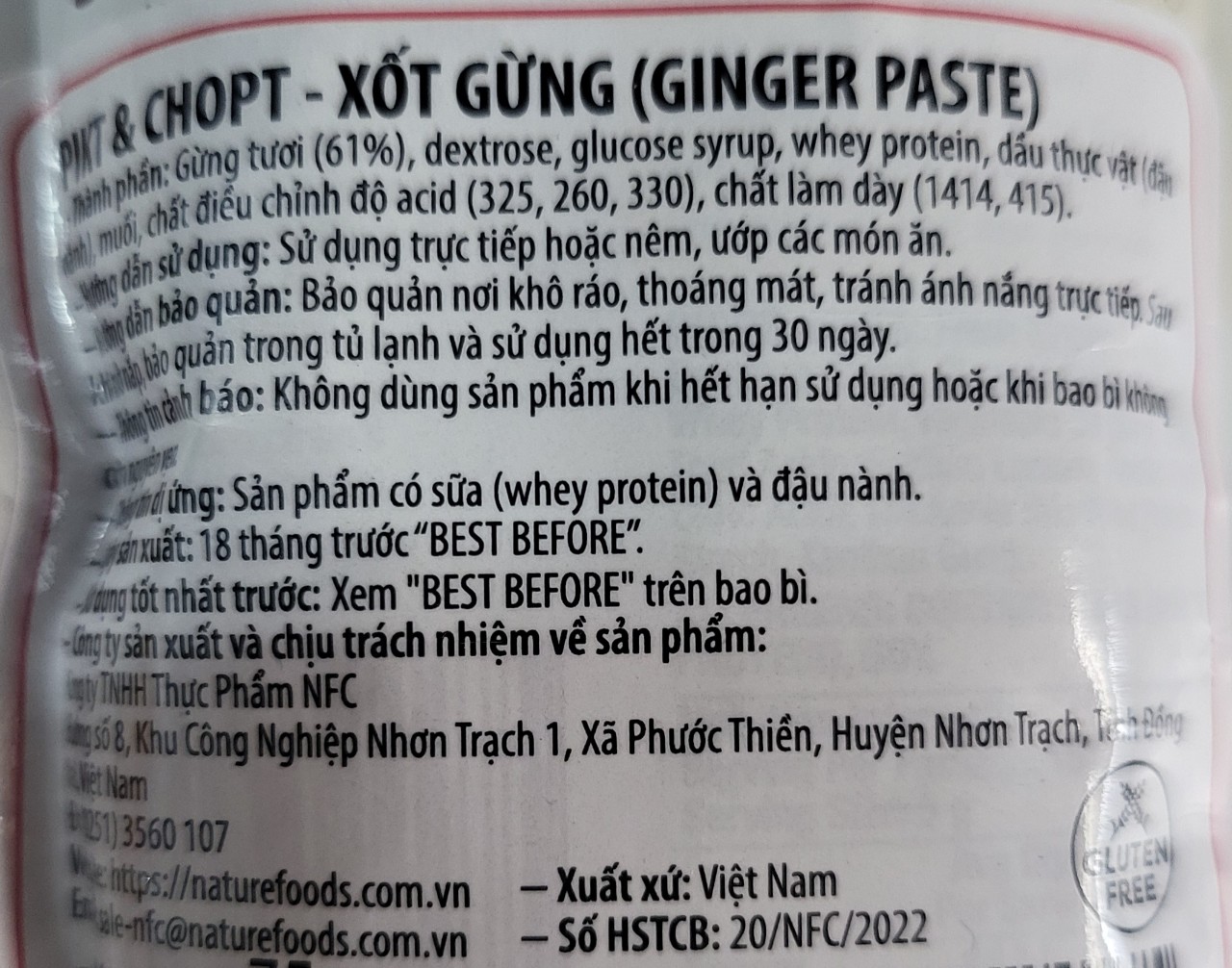 [túi 75g] XỐT GỪNG [VN] PIKT CHOPT Ginger Paste