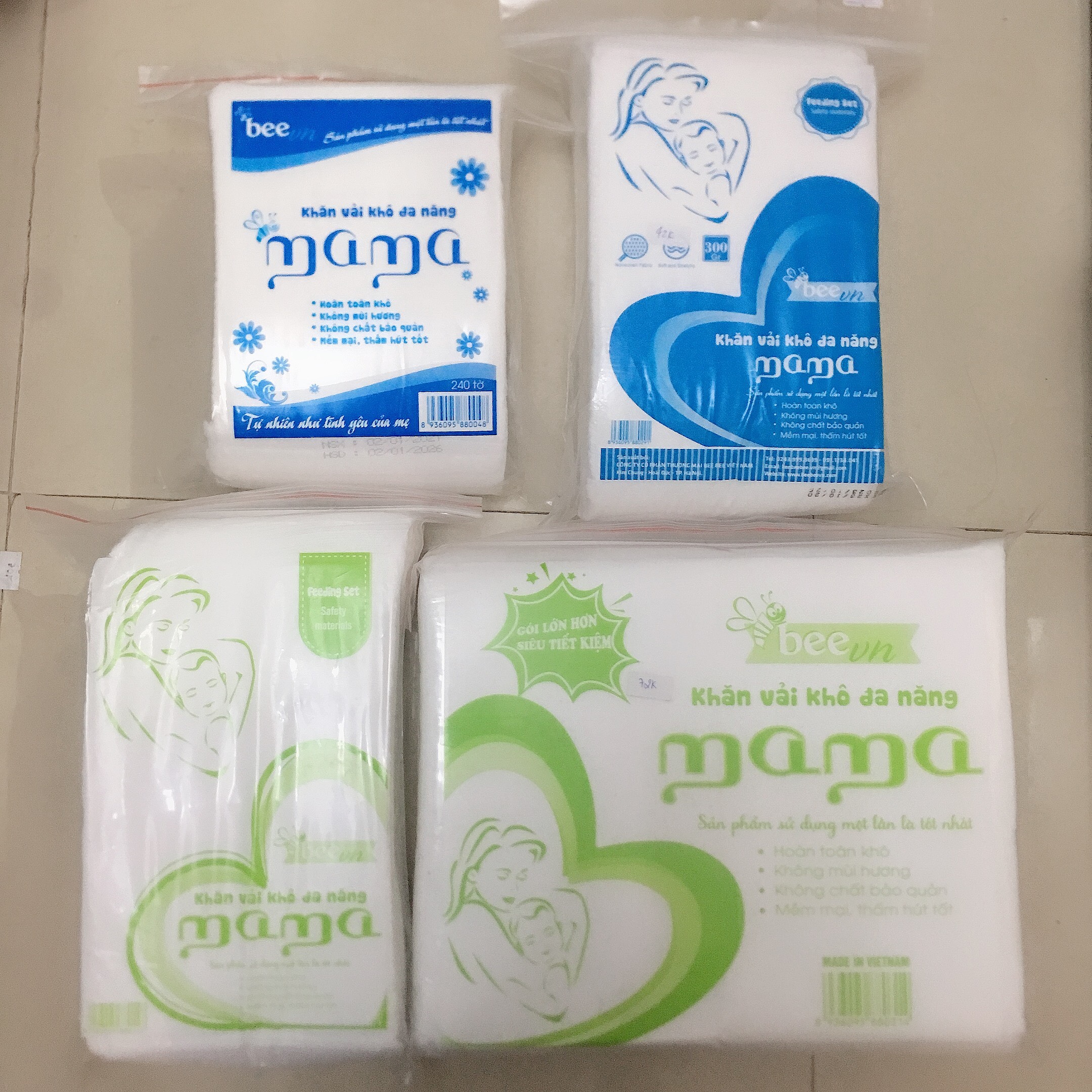 Khăn vải khô đa năng Mama (240 tờ -300gr - 320gr -600gr)