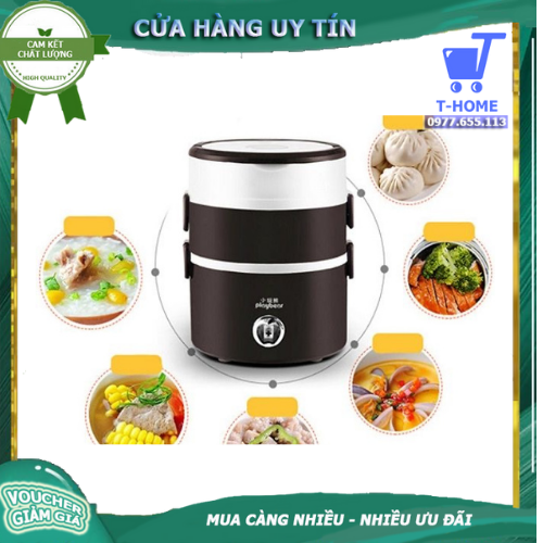 Hộp cơm hâm nóng cắm điện inox 3 tầng
