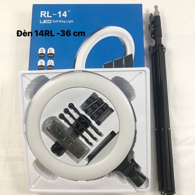 Đèn led live stream rl-14 36 cm kèm giá 3 mét, hãng hd design
