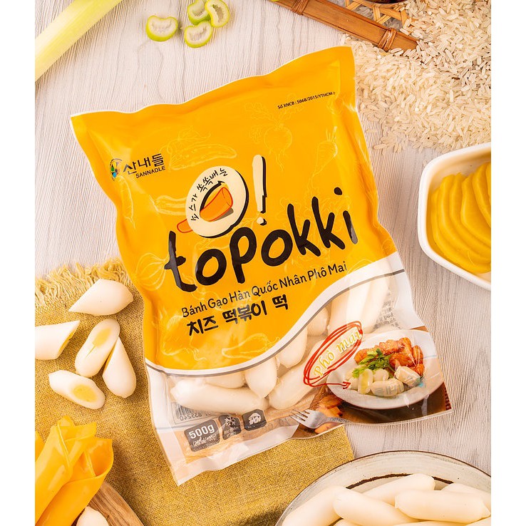 500g bánh gạo tobokki nhân phô mai - doanvat_hangduong