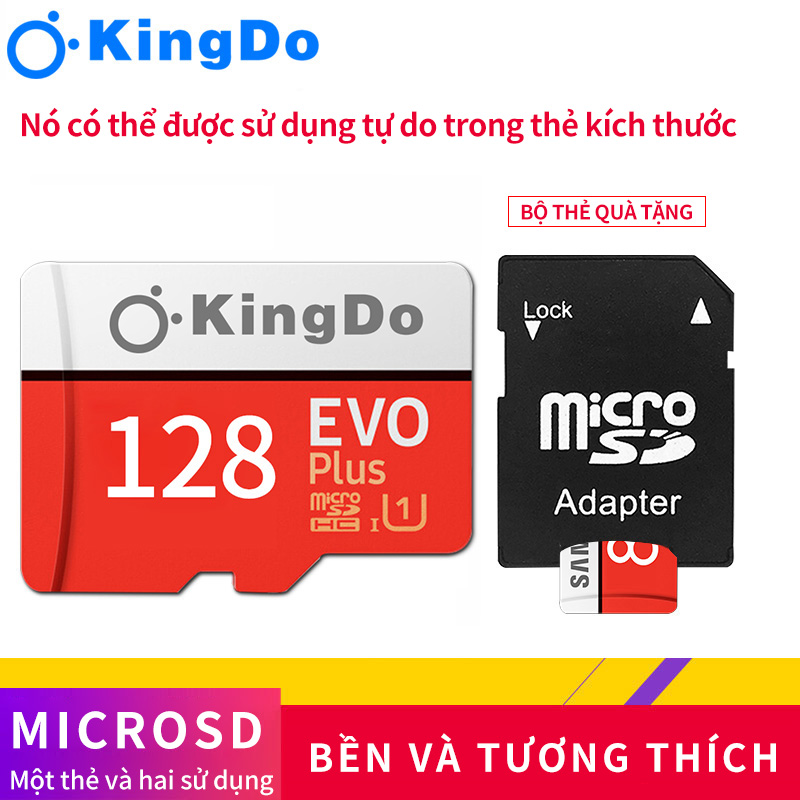 [Mua 1 tặng 1]Thẻ nhớ micro SD Kingdo Evo plus 128GB 95MB/s 4k video (new version)