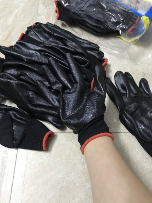 2 bịch (24 đôi)  găng tay bảo hộ phủ bàn sơn PU dành cho xây dựng, cơ khí, free size
