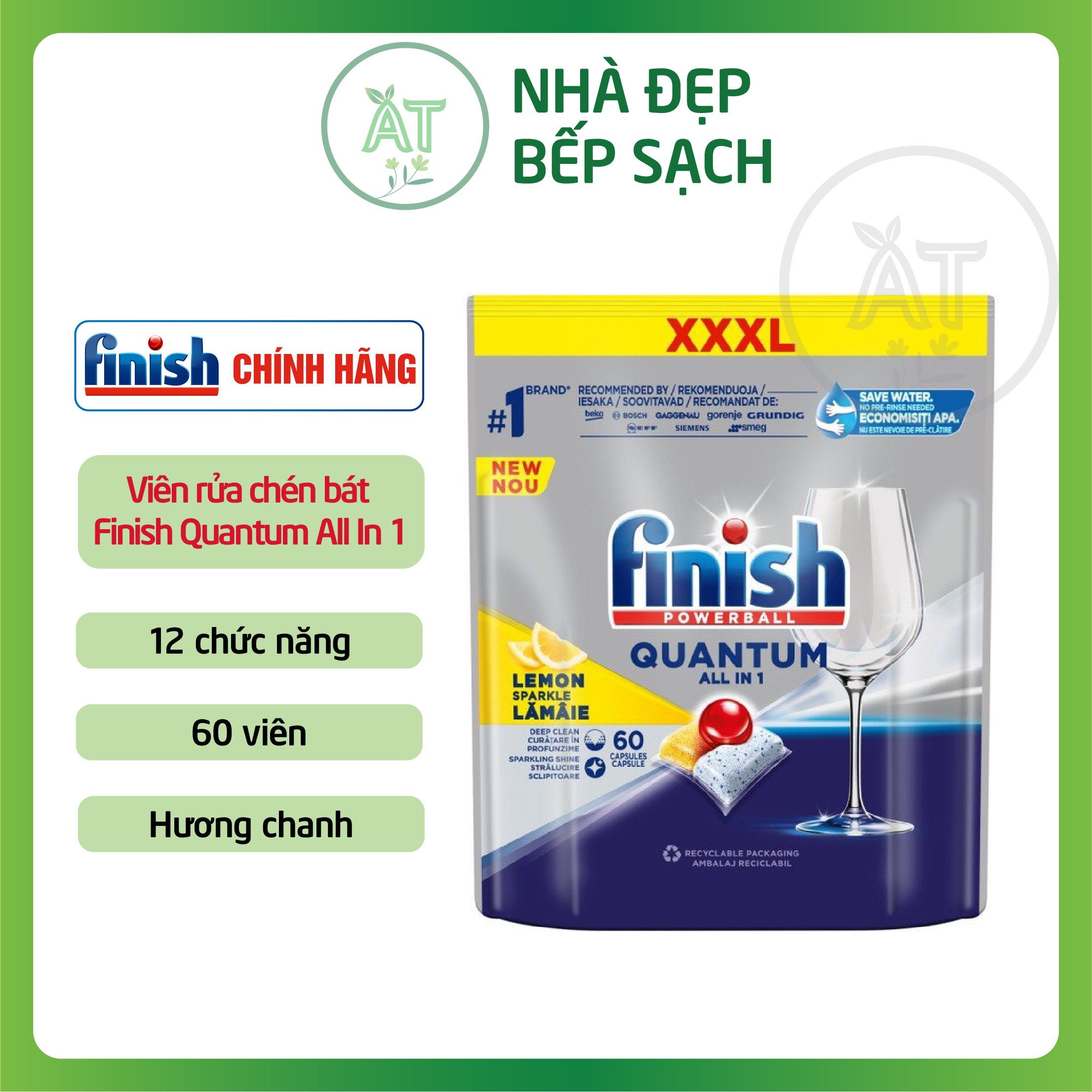 [HCM] Viên rửa Finish Quantum/ Quantum Ultimate/Ultimate Pro/ Ultimate Pro Eco 0% dùng cho máy rửa chén bát