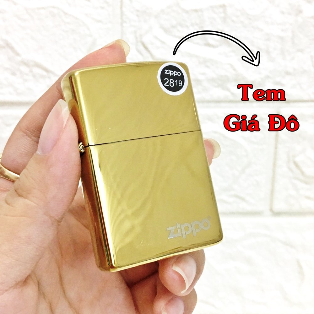 [HCM]BẬT LỬA ZIPPO USA TRƠN BÓNG - RUỘT USA (CÓ TEM ĐỎ VÀ TEM GIÁ ĐÔ) - (XÀI XĂNG) #VÀNG