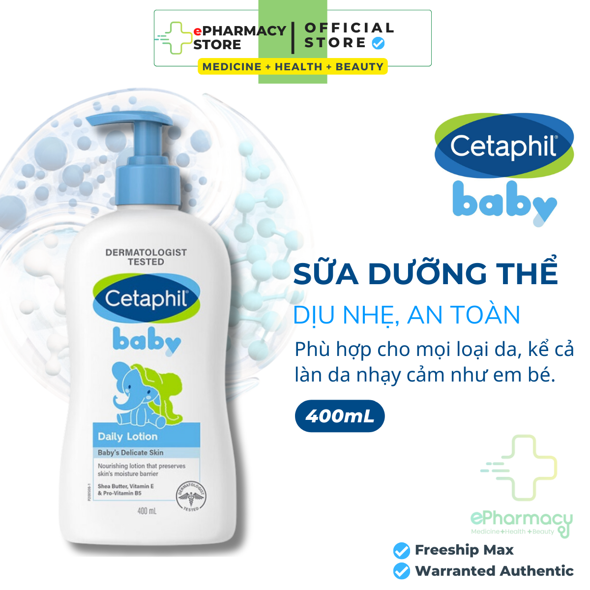 Cetaphil Baby Daily Lotion - Sữa dưỡng da Cetaphil cho bé - 400ml