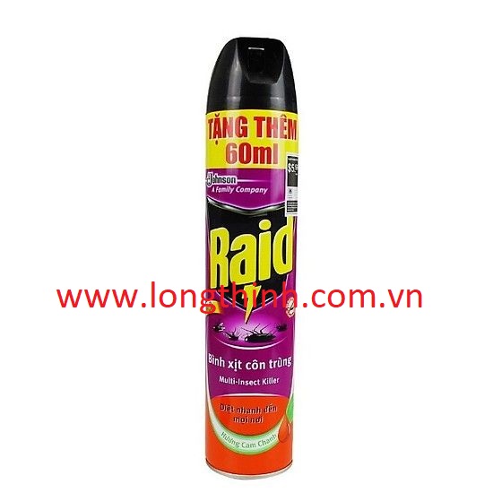 [HCM]Xịt côn trùng Raid hương Cam Chanh 660ml