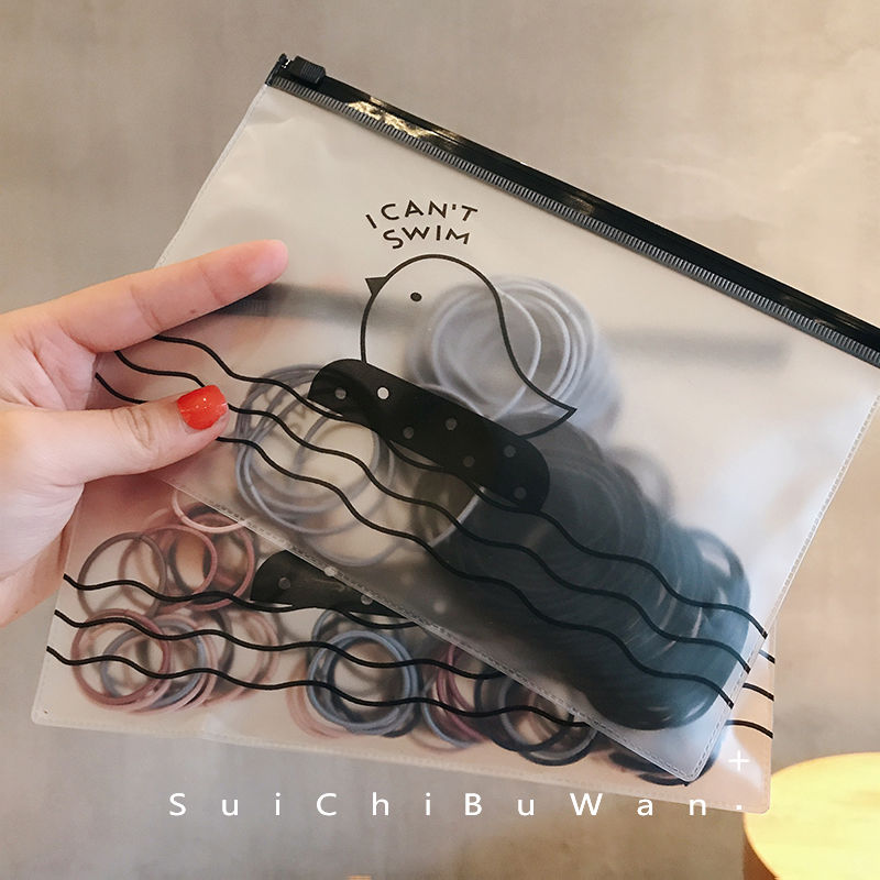 (Bộ 100) Dây thun buộc tóc, Set 100 dây thun buộc tóc -  dây cột tóc, thun buộc tóc, Túi Cột tóc, buộc tóc chun scrunchies siêu bự tiện lợi, xinh sắn