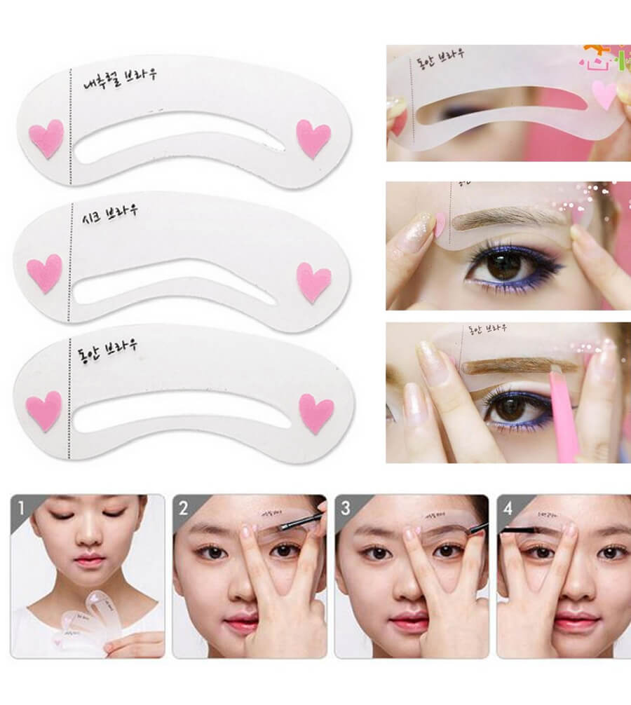 ⛔GIADUNGHOALONG⛔ Bộ 3 khuôn kẻ lông mày