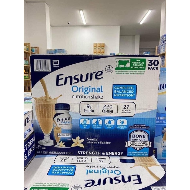 [HCM]SỮA ENSURE NƯỚC THÙNG 30 CHAI NHẬP TỪ MỸ