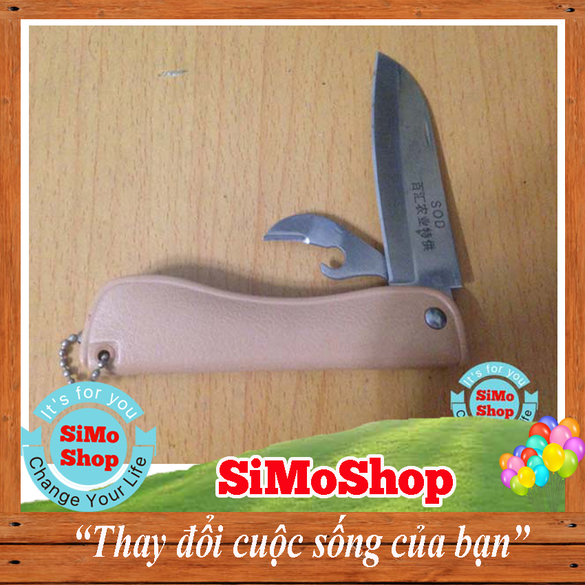 Dụng cụ khui bia, đồ hộp tiện dụng gấp xếp - móc khóa