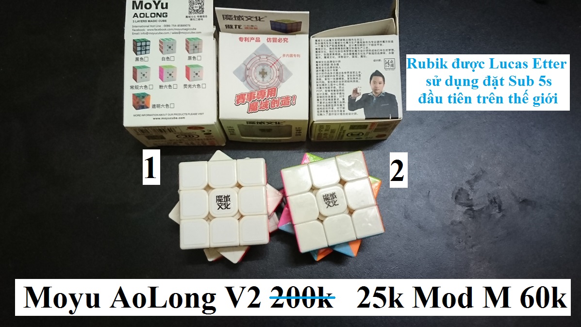 Rubik 3x3x3. Moyu Aolong V2 Siêu Giảm Giá. Siêu Phẩm  được Lucas Etter Sử dụng đạt Sub 5s đầu tiên trên thế giới