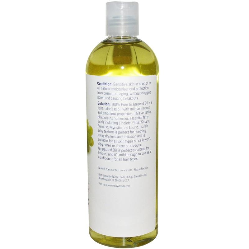 [HCM][ Chai lớn 473ml ] - Dầu Hạt Nho NOW Solutions Grapeseed Oil