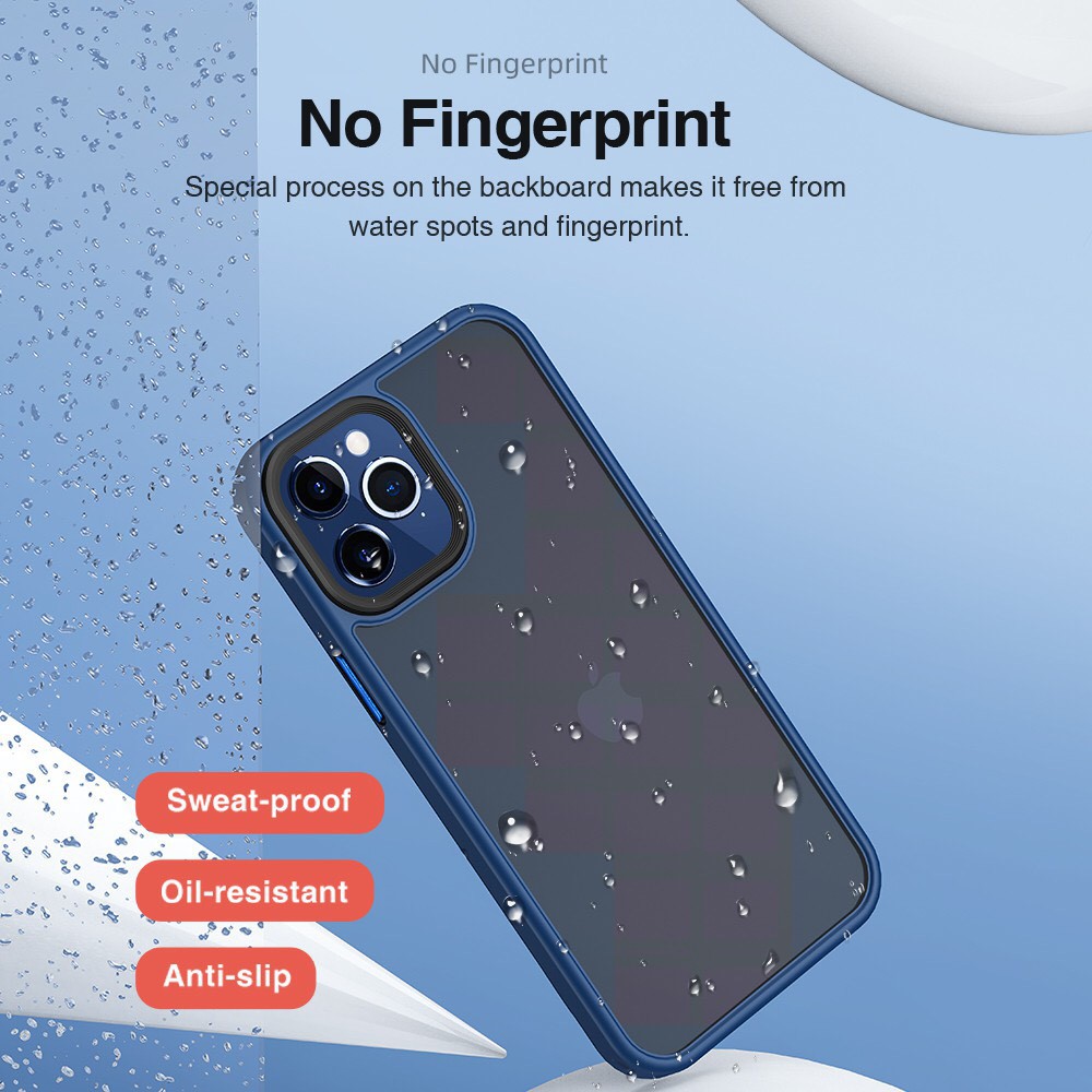 Ốp lưng dành cho Iphone 12 - Pro - Pro Max nhám chống vân tay chống sốc Rock