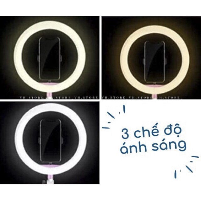[CHẤT LƯỢNG] Bộ Đèn Led Livestream Size 26cm (Kèm Cả chân 2M & kẹp điện thoại)