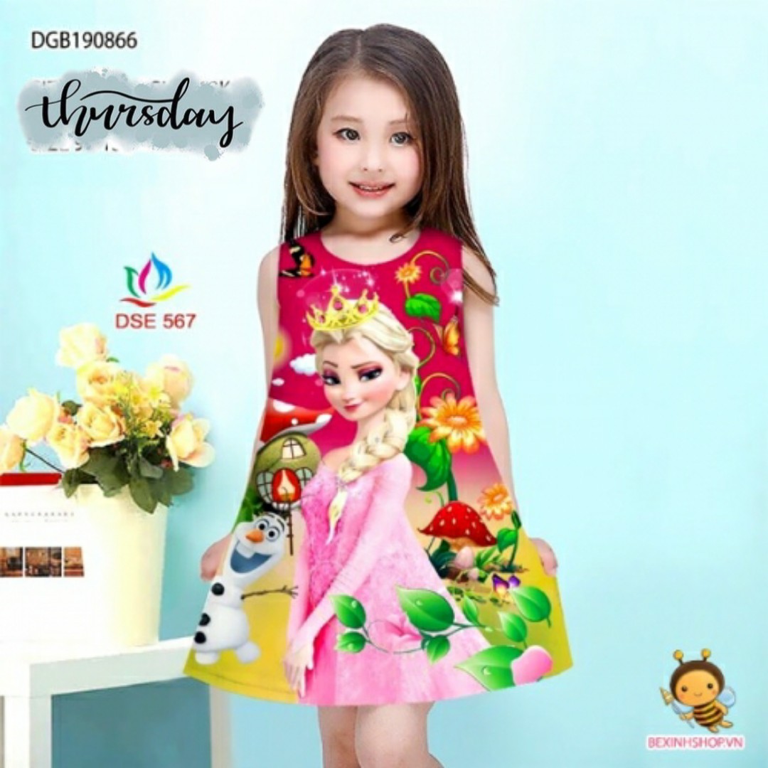 20 - 30Ky Home Dress for Girls in Linen Tone Fabric