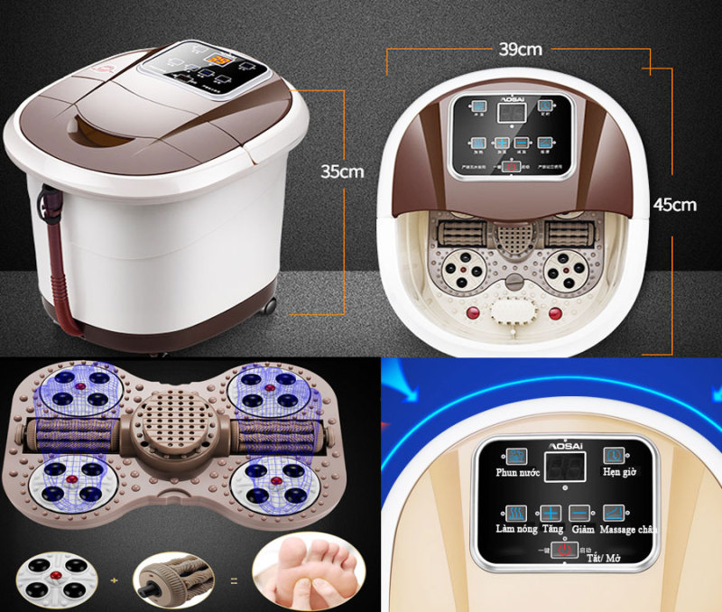 [Bồn Ngâm Chân Massage Hồng Ngoại Cắm Điện- Tự Làm Nóng Nước