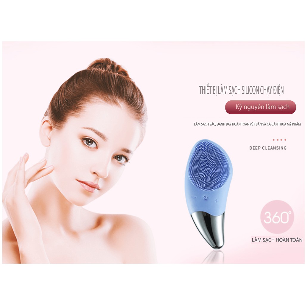 [BH 1 đổi 1] Máy Rửa Mặt SONIC FACIAL CLEANSING STANDARD dq6