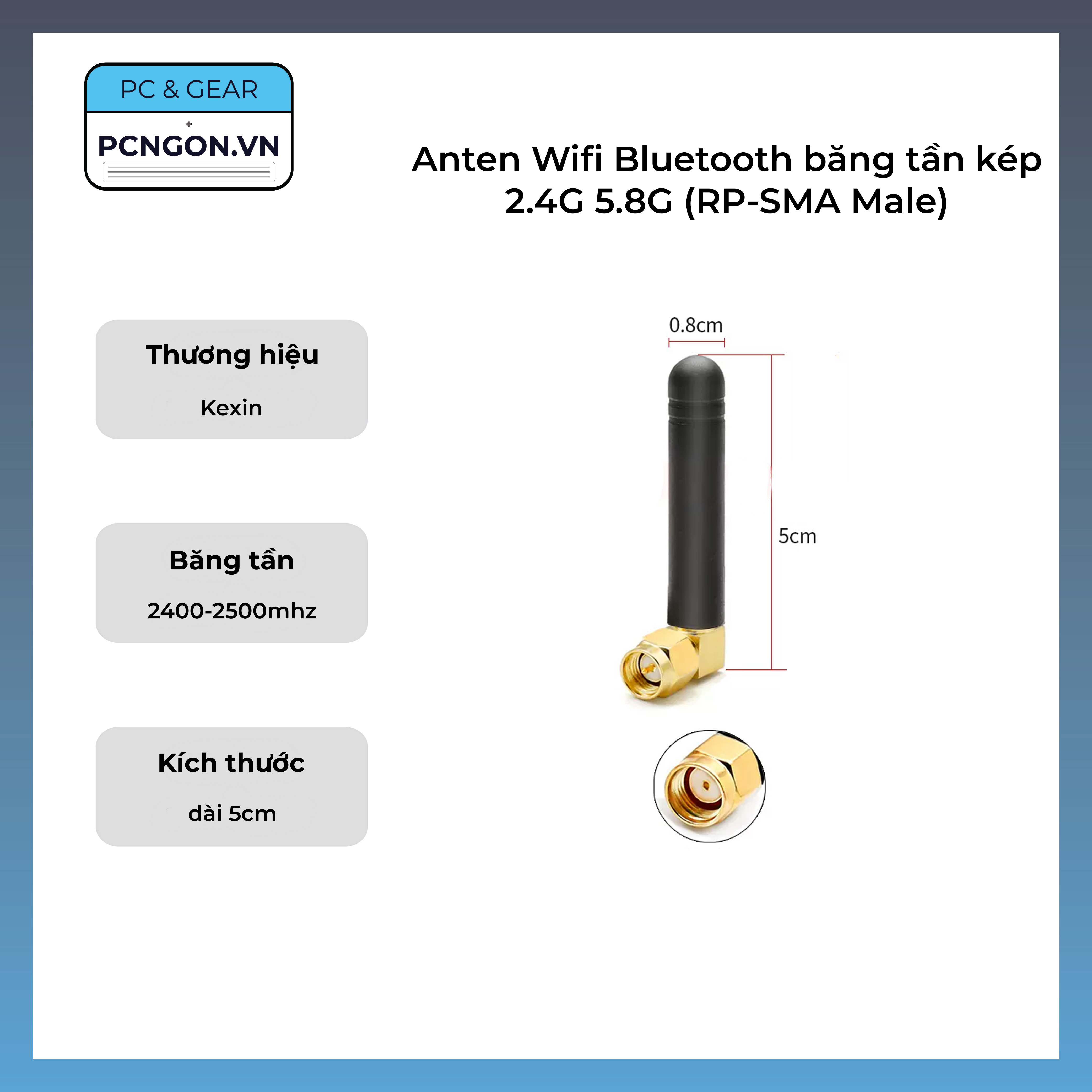 Anten wifi bluetooth băng tần kép 2.4g 5.8g