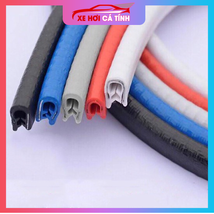 cuộn 10m Nẹp viền chữ U cao su lõi thép trang trí và chống xước nẹp viền cánh cửa ô tô nhiều màu đen trắng đỏ xám xanh