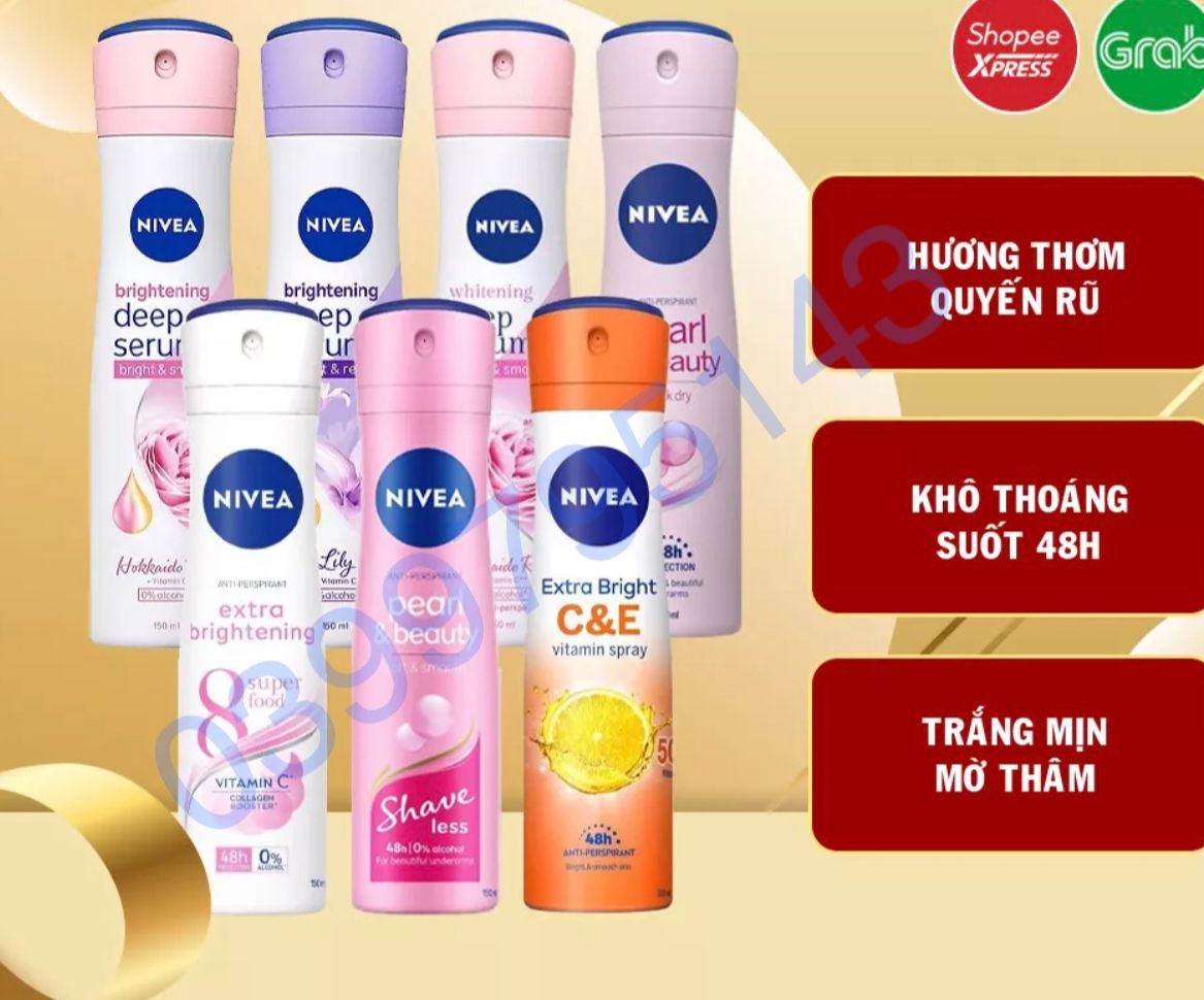 Xịt, Lăn Khử Mùi Nivea Dành Cho Nữ 150ml
