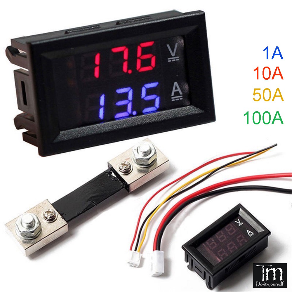 Đồng hồ đo dòng áp vôn ampe kế vôn kế 0-100v 10a 50a 100a