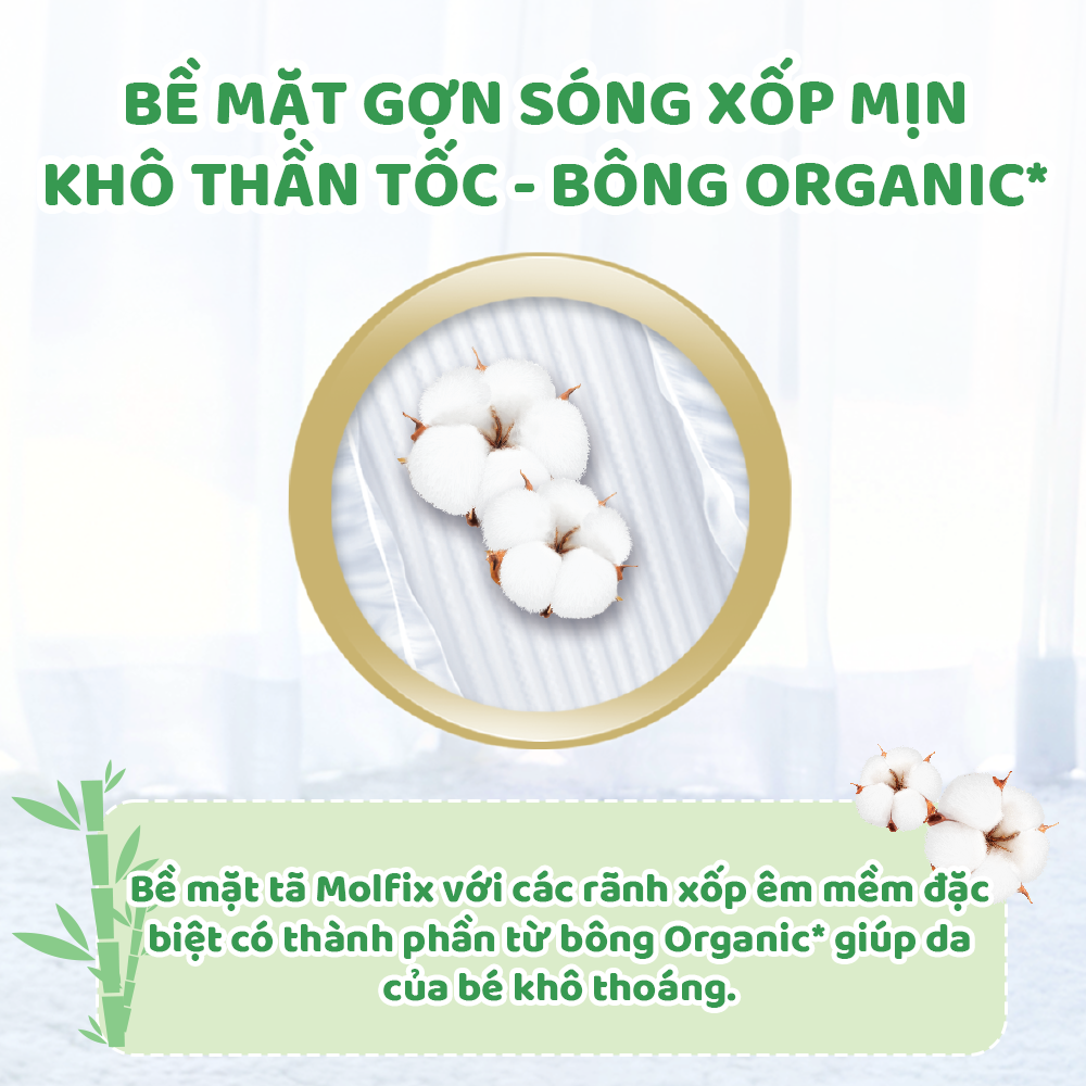 10 miếng tã quần Molfix Thiên nhiên M (6kg - 11kg)