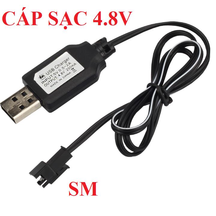 Bộ pin và cáp 4.8v 2800mah cổng nối SM dùng cho xe mô hình điều khiển từ xa