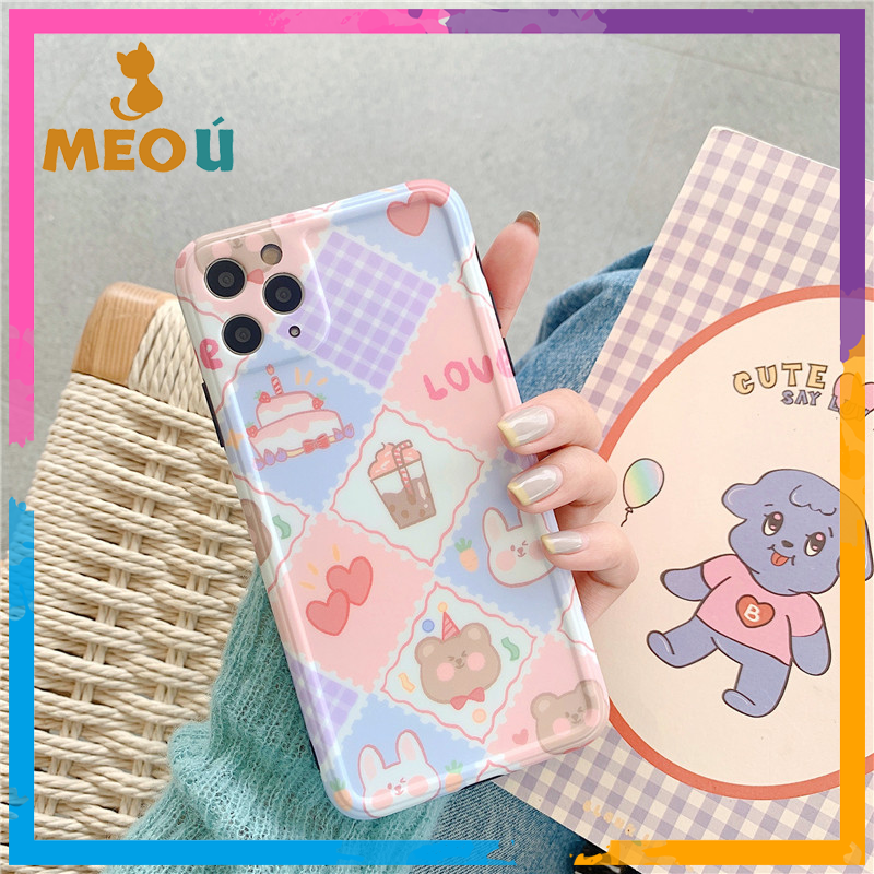 [HCM]Ốp iPhone Gấu & Thỏ Xanh iPhone 7Plus/8Plus/X/Xs Max/11/11 Pro Max - ốp iphone