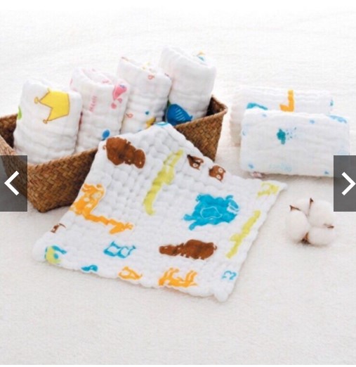Set 5 cái Khăn sữa KILUTA sợi tre xuất Nhật 6 lớp siêu mềm mịn