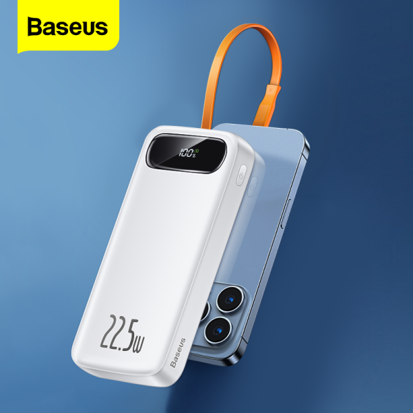 【MỚI】 Pin Dự Phòng Baseus Power Bank 10000mAh/20000mAh PD 22.5W Sạc nhanh Bộ sạc pin bên ngoài Cáp tích hợp cho iPhone 13 Pro Max Xiaomi