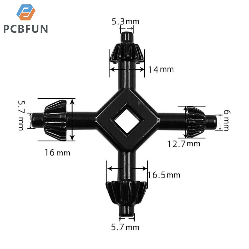 Pcbfun 1Pcs 4 In 1 Multi-function Universal Chuck Key Drill Drilling Holder Spanner Ratchet Socket Ring Combination Grip Star Wrench