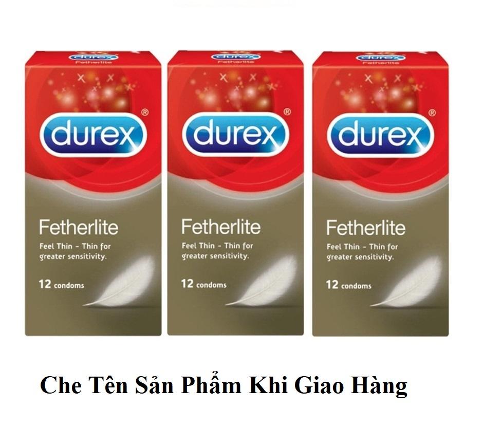 [HCM]Combo 3 hop Bao cao su Durex Fetherlite  sieu mong 12pcs