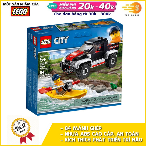 Bộ đồ chơi lắp ráp chuyến phiêu lưu cùng thuyền Kayak 84 mảnh Lego City 60240