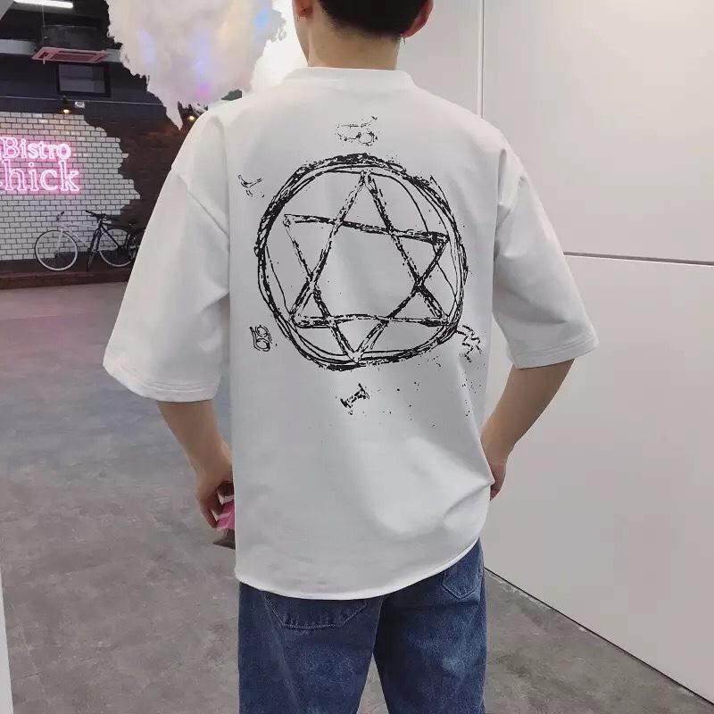 [HCM]Áo thun nam nữ from rộng tay lỡ hình ngồi sao RELAXchất thun cotton co giản 4 chiều mềm mịn