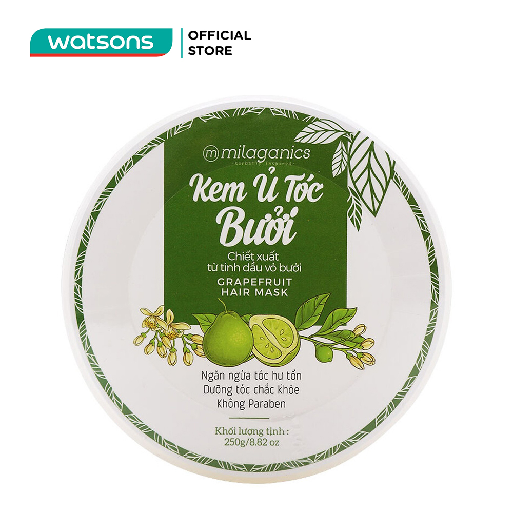 Kem Ủ Tóc Milaganics Grapefruit Hair Mask Bưởi Ngăn Ngừa Tóc Hư Tổn và Dưỡng Tóc Chắc Khỏe 250g