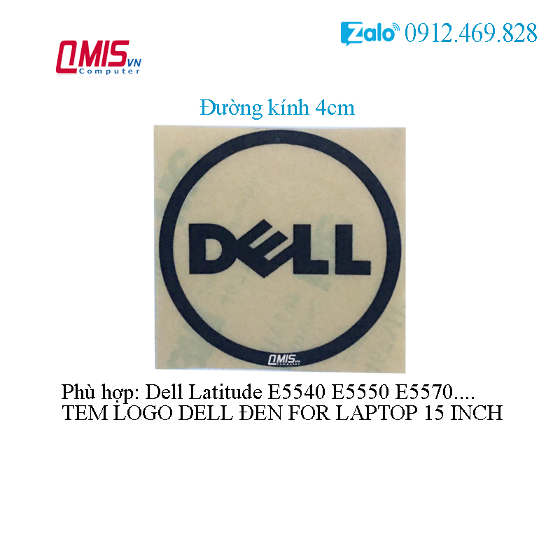 1 cái tem logo dell latitude e5540 e5550 e5570... – đường kính 4cm - đen to