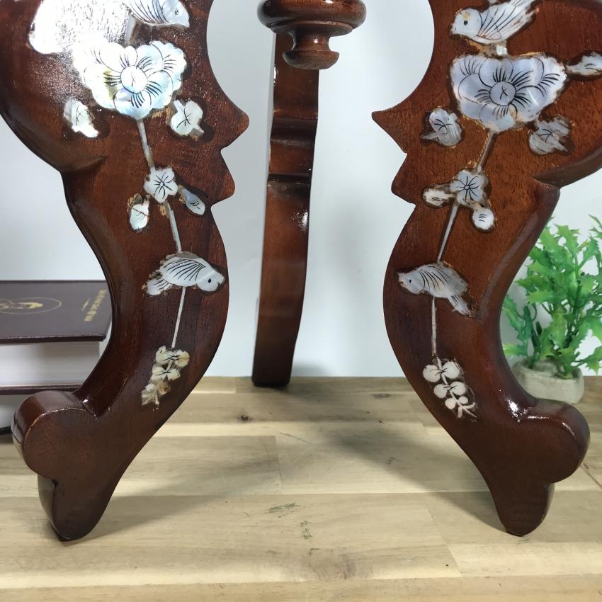 Chò gỗ 3 chân để dĩa trái cây cẩn xà cừ