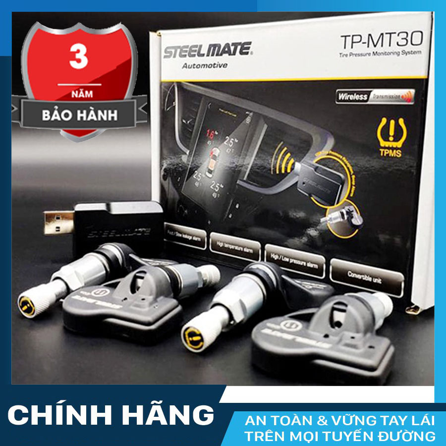 Cảm biến áp suất lốp steelmate mt30 gắn trong tích hợp cho màn hình android - bảo hành 3 năm