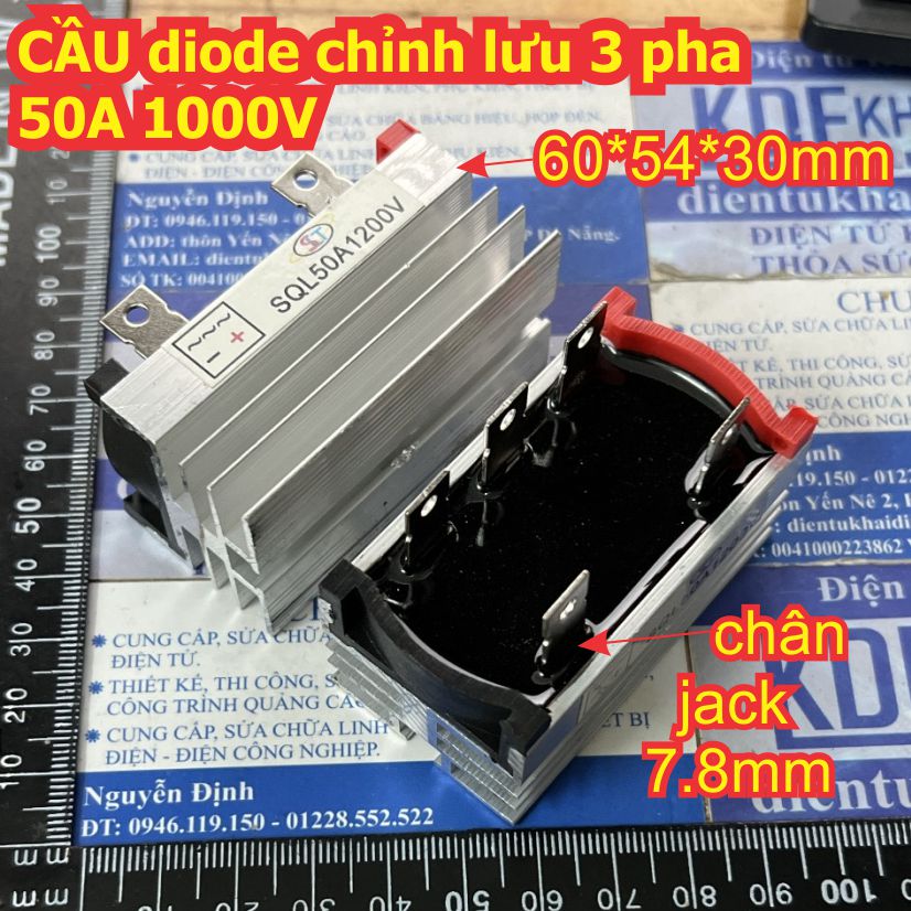 CẦU diode chỉnh lưu 3 pha 50A 1000V 1200V kde3421