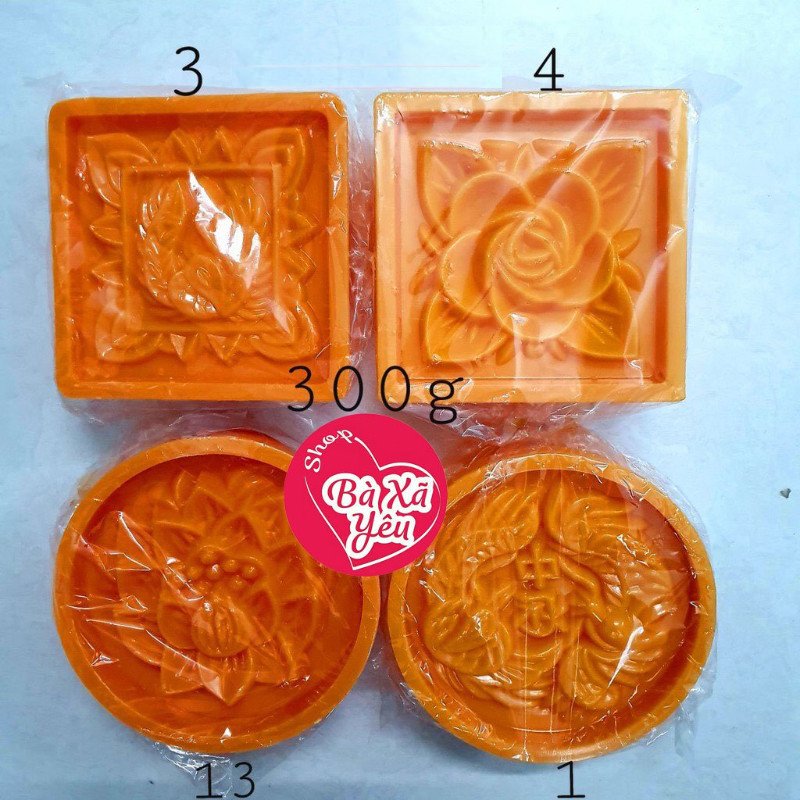 Combo 4 khuôn bánh trung thu , ấn xôi 300g