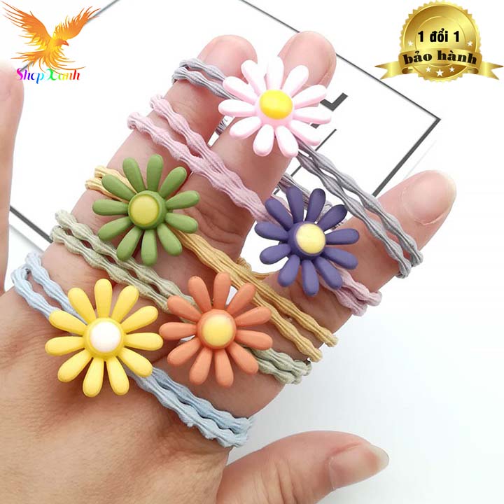 [HCM] COMBO 5 DÂY CỘT TÓC, THUN BUỘC TÓC HOA CÚC THỜI TRANG NỮ